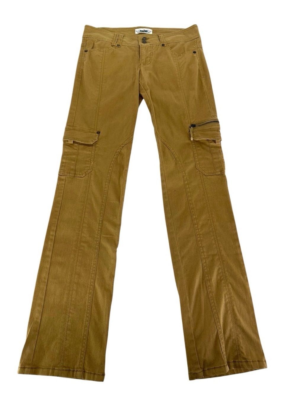 FREESTYLE / Tan Khaki Straight Leg Low Rise Cargo Pants / Size 7 / Y2K Skater